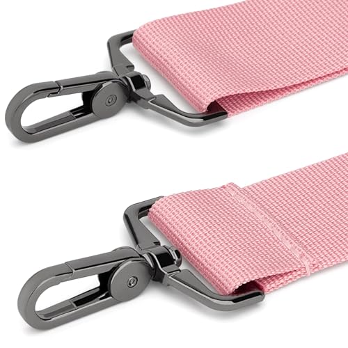RAINYEAR Shoulder Strap for Bag, Adjustable Soft Padded Replacement Shoulder Strap with Metal Hooks for Messenger Bag - color: Pink