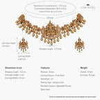 TARINIKA Brass Indian Choker Necklace Set - Gold Plated Cubic Zirconia Indian Jewelry Sets for Women Dangle, Drop, Jhumka Earrings Traditional Desi Necklace Pearls Gift for her - style: Sankha Antique