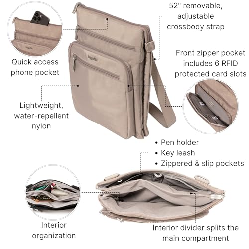 Baggallini womens Out and About Crossbody - color: Moonrock