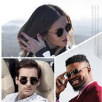 Joopin Retro Small Round Sunglasses Hippie Circle Sun Glasses Polarized UV400 Protection Metal Shades for Men Women - color: A01-polarized Black Simple Packaging