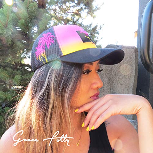 Grace Folly Beach Trucker Hats for Women- Snapback Baseball Cap for Summer - color: Flamingo