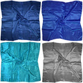 4 Pc Set Large 35 x 35 inches Satin Square Scarves Neck Hair Head Scarf Bundle - color: Set W3