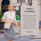 Baggallini Pocket Crossbody Bags for Women 8x8 Small Lightweight Durable Water-resistant Travel Purse W/Rfid - color: Beach