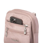 Baggallini Journey Crossbody Bags for Women 9x6 Small Lightweight Travel Handbag W/RFID - color: Blush Shimmer
