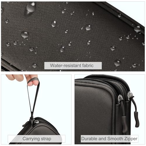 FYY Electronic Organizer, Travel Cable Organizer Bag Pouch Electronic Accessories Carry Case Portable Waterproof Double Layers All-in-One Storage Bag for Cable, Cord, Charger, Phone, Earphone Coffee - color: Coffee, style: Small