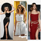 3Pcs Layered Waist Chains for Women Gold Multilayer Metal Adjustable Fashion Accessories Dress Hip Chain Belt - style: Fashionable Gold Retro