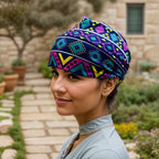 1 Pack Boho Headbands Stretch Paisley Print Bandana Headband Criss Cross Hair Bands Knotted Head Wrap Yoga Daily for Women and Girls (Purple Ethnic) - color: Purple Ethnic