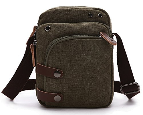 Collsants Mini Crossbody Bags for Women and Men - Small Purses and Handbags - Travel Bag - Canvas Shoulder Purse - color: Army Green