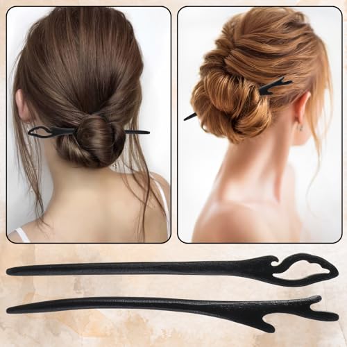 8Pcs Wooden Hair Sticks for Women, Vintage Chinese Chignon Japanese Hair Chopsticks for Bun Maker Hairpins for Long Hairs Sticks for Handmade Buns Hairs Forks Accessories Hanfu Pins for Women Girls