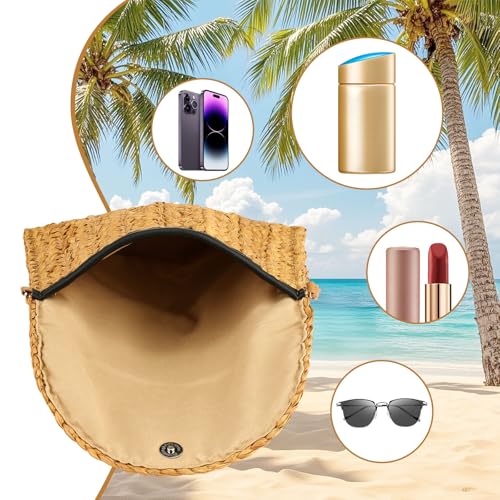 Summer Straw Shoulder Bag Straw Small Clutch Crossbody Bags for Women Boho Purse Handmade Envelope | Summer, Straw, Straw, Small, Boho, Handmade