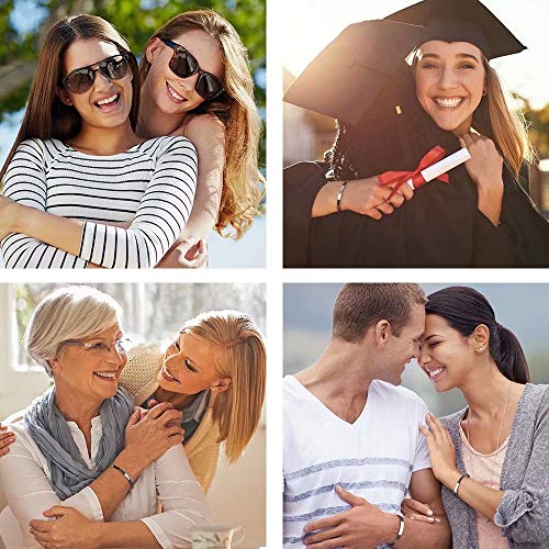 M MOOHAM Bracelets for Women Girls, Quote Mantra Bracelet Funny Inspirational Jewelry Gifts for Best Friend, Mom, Daughter, Son, Sister, Niece Birthday Mothers Day Present Come Gift Box - style: Friends are the family we choose