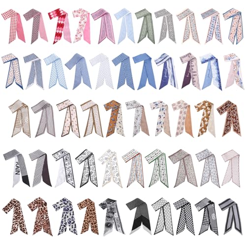 Fashion Scarves for Women Multifunctional Purse Scarf Boho Neck Scarves for Headband Bag Belt Hair Accessories - color: 52 Color Mixing