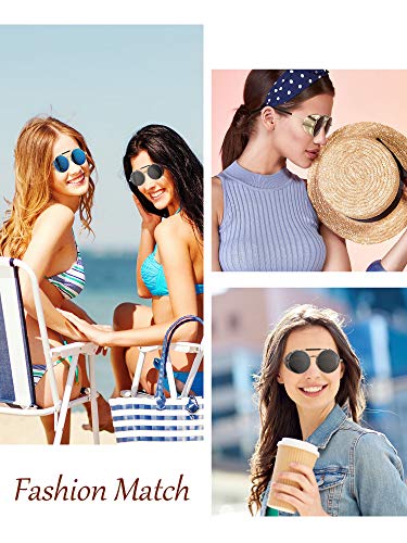 4 Pairs Steampunk Sunglasses Retro Gothic Sunglasses Unisex Vintage Glasses - color: Black Frame Grey Lens, Silver Frame Silver Lens, Silver Frame Ice Blue Lens, Brown Frame Brown Lens