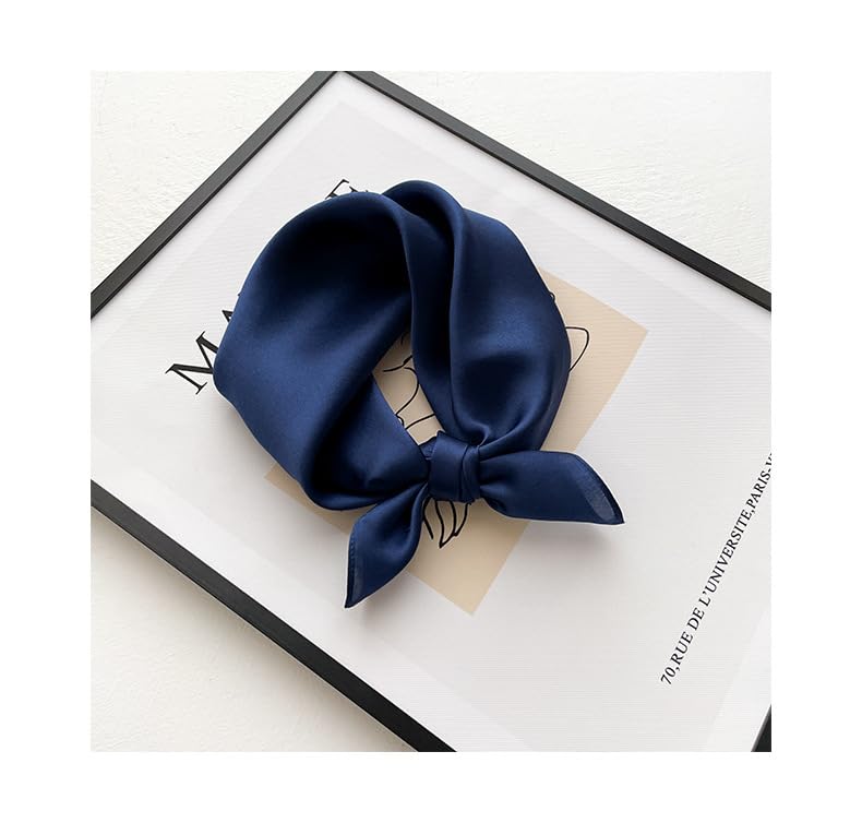 100% Mulberry Silk Neck Scarf - 21'' x 21'' Lightweight Neckerchief - Women Men Small Square Digital Printed Scarves - color: 069
