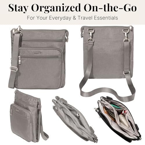 Baggallini womens Out and About Crossbody - color: Sterling Shimmer