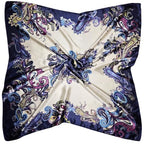 4 Pc Set Large 35 x 35 inches Satin Square Scarves Neck Hair Head Scarf Bundle - color: Set M