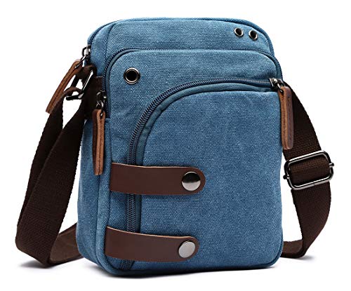 Collsants Mini Crossbody Bags for Women and Men - Small Purses and Handbags - Travel Bag - Canvas Shoulder Purse - color: Light Blue