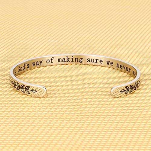 M MOOHAM Bracelets for Women Girls, Quote Mantra Bracelet Funny Inspirational Jewelry Gifts for Best Friend, Mom, Daughter, Son, Sister, Niece Birthday Mothers Day Present Come Gift Box - style: A sister is god's way of making sure we never walk alone