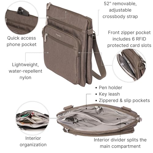 Baggallini womens Out and About Crossbody - color: Dark Umber Heritage