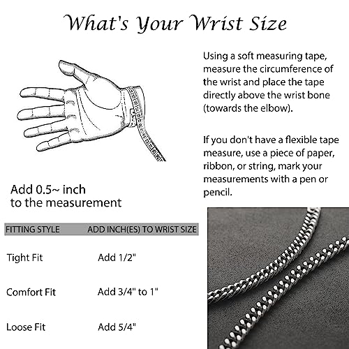 2Pcs Stainless Steel Bracelets for Men 14K Gold Plated Cuban Link Figaro Rope Silver Chain Bracelet Set Curb Width Sturdy Bracelet 7.5/8.3/9 Inches Jewelry Gifts for Dad Husband - color: A:Silver-Cuban Link, size: Display Length: 9.0 Inches