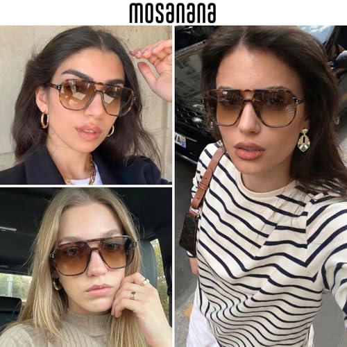 mosanana Oversized Aviator Sunglasses for Women and Men with Polarized Lens MS52243 - color: C6-transparent