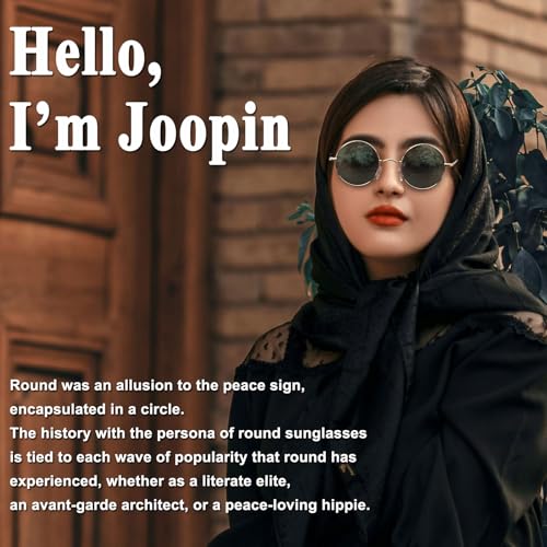 Joopin Retro Small Round Sunglasses Hippie Circle Sun Glasses Polarized UV400 Protection Metal Shades for Men Women - color: A05-golden Frame G15 Lens