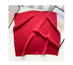 100% Mulberry Silk Neck Scarf - 21'' x 21'' Lightweight Neckerchief - Women Men Small Square Digital Printed Scarves - color: 068