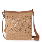The Sak Lucia Crossbody Bag in Crochet, Convertible Purse with Adjustable Shoulder Strap - color: Bamboo Medallion