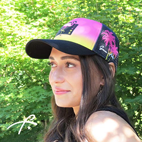 Grace Folly Beach Trucker Hats for Women- Snapback Baseball Cap for Summer - color: Flamingo