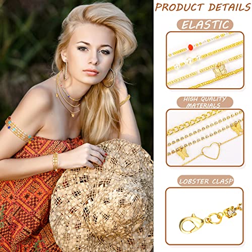 JenPen 8 Pcs Belly Chain Adjustable Waist Chain Summer Beach Bikini Waist Body Beads for Women Adults Multilayer - style: Elegant Style