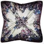 4 Pc Set Large 35 x 35 inches Satin Square Scarves Neck Hair Head Scarf Bundle - color: Set M