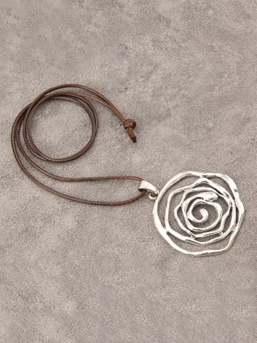Boho Necklaces for Women Cord Necklace with Pendant Long Silver Necklace Vintage Sweater Necklace Hippie Jewelry for Women Girls Gifts - style: Boho Silver Necklace