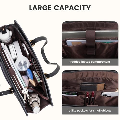 LOVEVOOK Laptop Bag for Women, 15.6 inch Canvas Tote, Large Capacity Work Bag with Clutch Purse, Computer Office Business Briefcase, Casual Handbag for Travel, College, Teacher, School - color: Grey, size: 15.6 inch