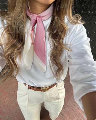 AIBFRID 27.5" Head Scarf for Women, Large Square Satin Hair Scarf Neck Silk Scarves Hair Wrap Bandanas For Sleeping - color: Style_03