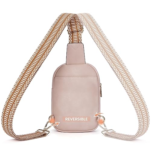 BOSTANTEN Small Sling Bag Crossbody Bags for Women Trendy Crossbody Purse Leather Chest Bag - color: A-pink
