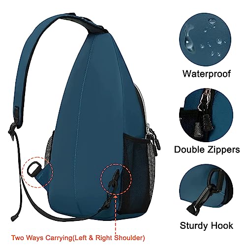 MOSISO Sling Backpack, Multipurpose Crossbody Shoulder Bag Travel Hiking Daypack - color: Deep Teal
