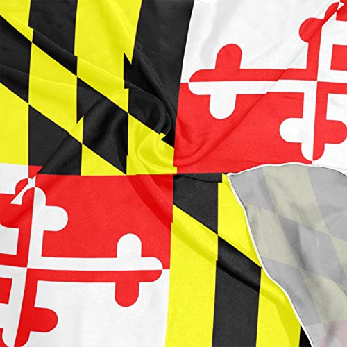 Women's Fashion Silk Scarf Square Satin Headscarf Neck Scarf Head Hair Wraps - color: Maryland Flag