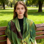 XL 43 Inch Extra Large Square Scarf Fashion Scarves Silk Feeling Hair Scarf Wrapping Scarfs Night Sleeping Headscarf - color: Ba1032