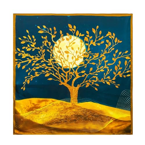 XL 43 Inch Extra Large Square Scarf Fashion Scarves Silk Feeling Hair Scarf Wrapping Scarfs Night Sleeping Headscarf - color: Ba1019