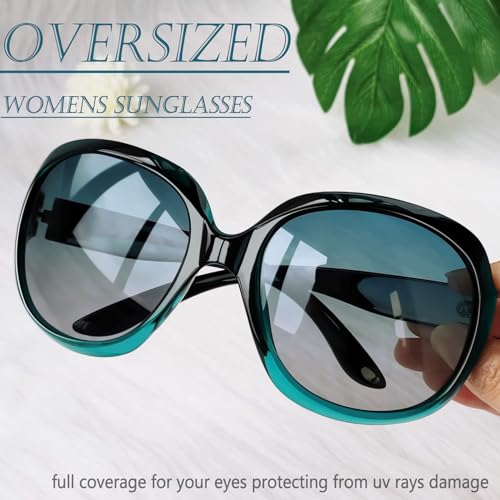 Joopin Oversized Sunglasses Womens Trendy Polarized Large Driving Sun Glasses Ladies UV Protective Big Sunnies Shades - color: B07-gradient Green/Green Gradient