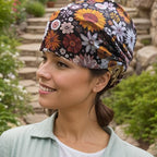 1 Pack Boho Headbands Stretch Paisley Print Bandana Headband Criss Cross Hair Bands Knotted Head Wrap Yoga Daily for Women and Girls (Beige Floral) - color: Beige Floral