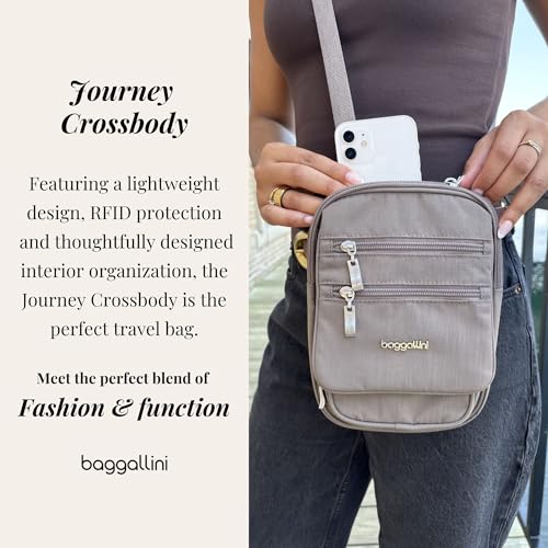 Baggallini Journey Crossbody Bags for Women 9x6 Small Lightweight Travel Handbag W/RFID - color: Beach