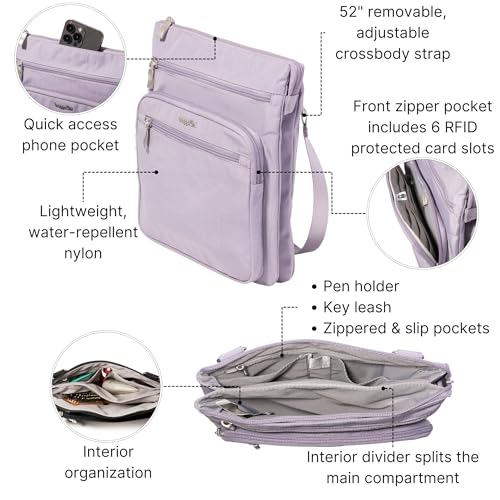 Baggallini womens Out and About Crossbody - color: Lilac