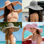 Sun Hat for Men Women UV Protection Wide Brim Fishing Hats Breathable UPF 50+ Boonie Bucket Hats Beach Safari Hiking Garden - color: Black/White