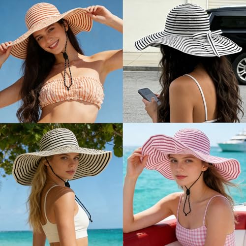 Sun Hat for Men Women UV Protection Wide Brim Fishing Hats Breathable UPF 50+ Boonie Bucket Hats Beach Safari Hiking Garden - color: Black/White