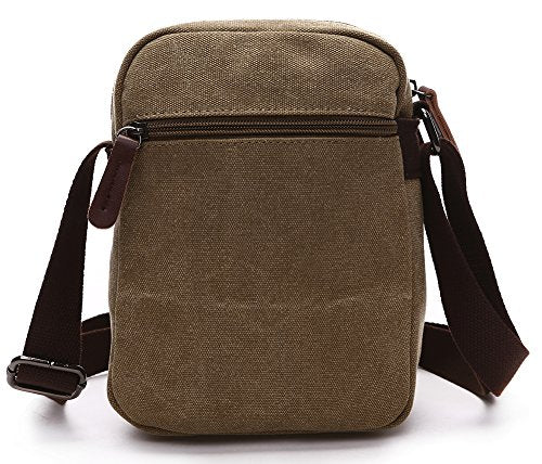 Collsants Mini Crossbody Bags for Women and Men - Small Purses and Handbags - Travel Bag - Canvas Shoulder Purse - color: Khaki