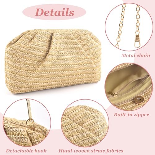 ERKOON Clutch Purse for Women Elegant Pleated Evening Bag Crossbody Shoulder Handbag Envelope Bag with 2 Detachable Chain - color: Original Color Blocking