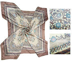 4 Pc Set Large 35 x 35 inches Satin Square Scarves Neck Hair Head Scarf Bundle - color: Set Y16