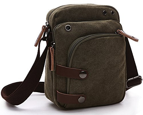 Collsants Mini Crossbody Bags for Women and Men - Small Purses and Handbags - Travel Bag - Canvas Shoulder Purse - color: Army Green