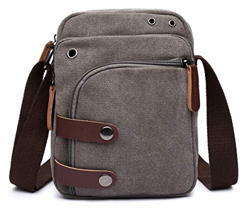 Collsants Mini Crossbody Bags for Women and Men - Small Purses and Handbags - Travel Bag - Canvas Shoulder Purse - color: Grey